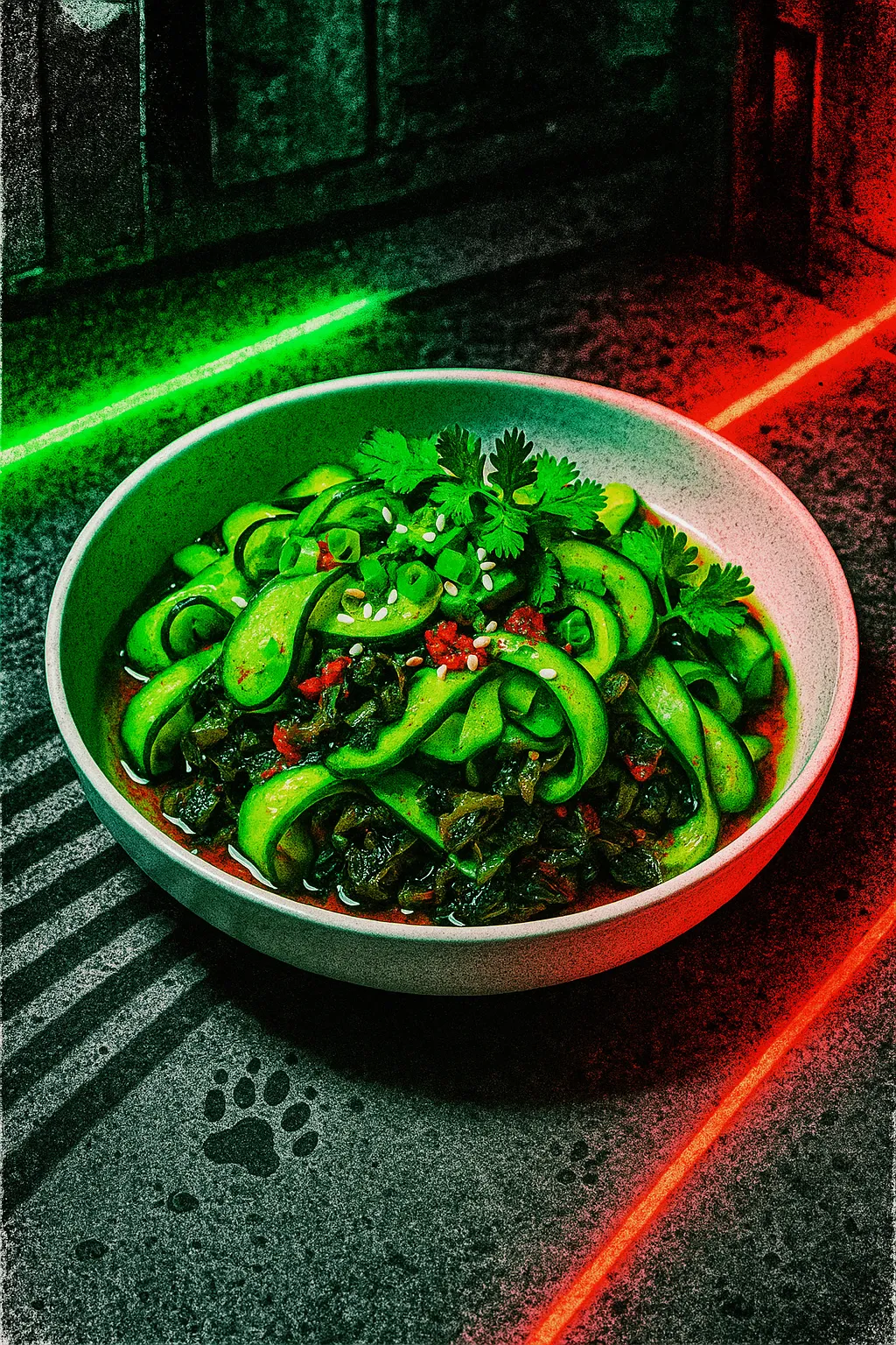 Final plated cucumber salad