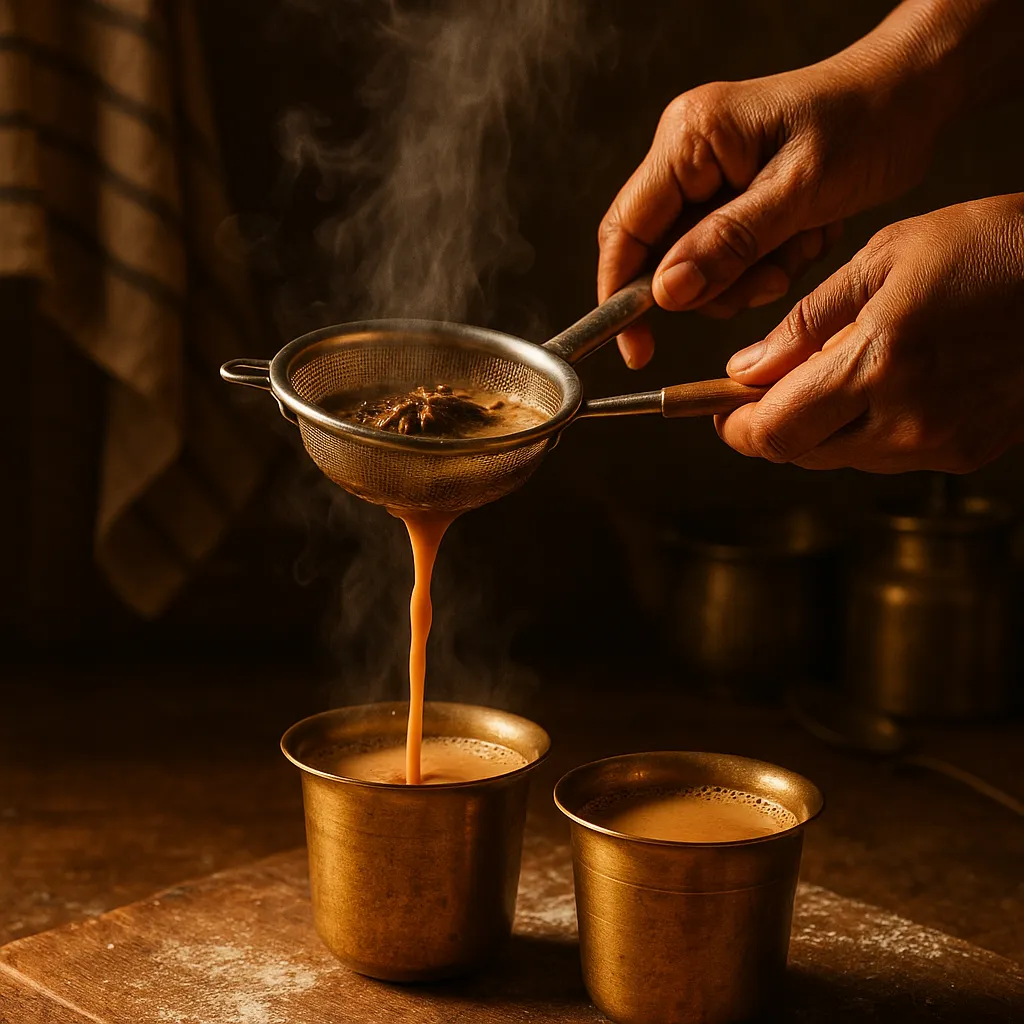 indian-masala-chai-straining.png (1024x1024) Process shot of chai being strained