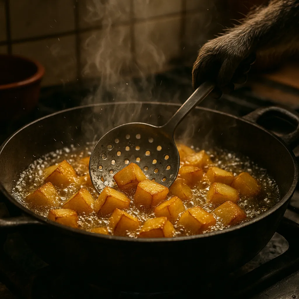 spanish-patatas-bravas-frying.png (1024x1024) Potatoes frying process