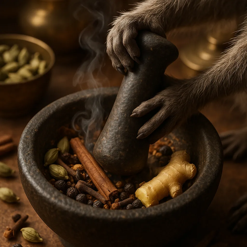 indian-masala-chai-spices.png (1024x1024) Indian spice preparation for chai